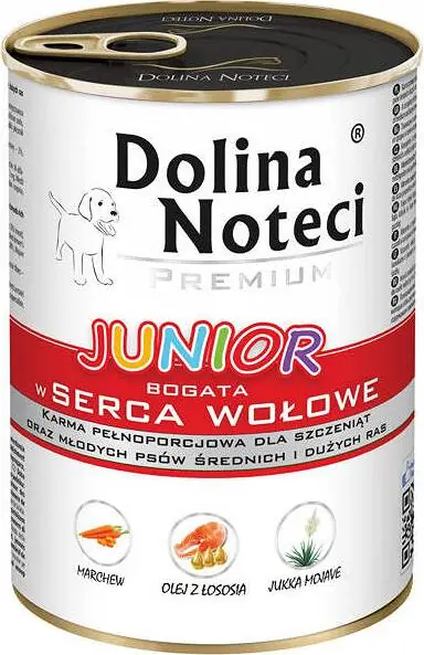 Dolina Noteci Premium Junior Karma z sercami wołowymi dla szczeniaka 400g Tylko dziś