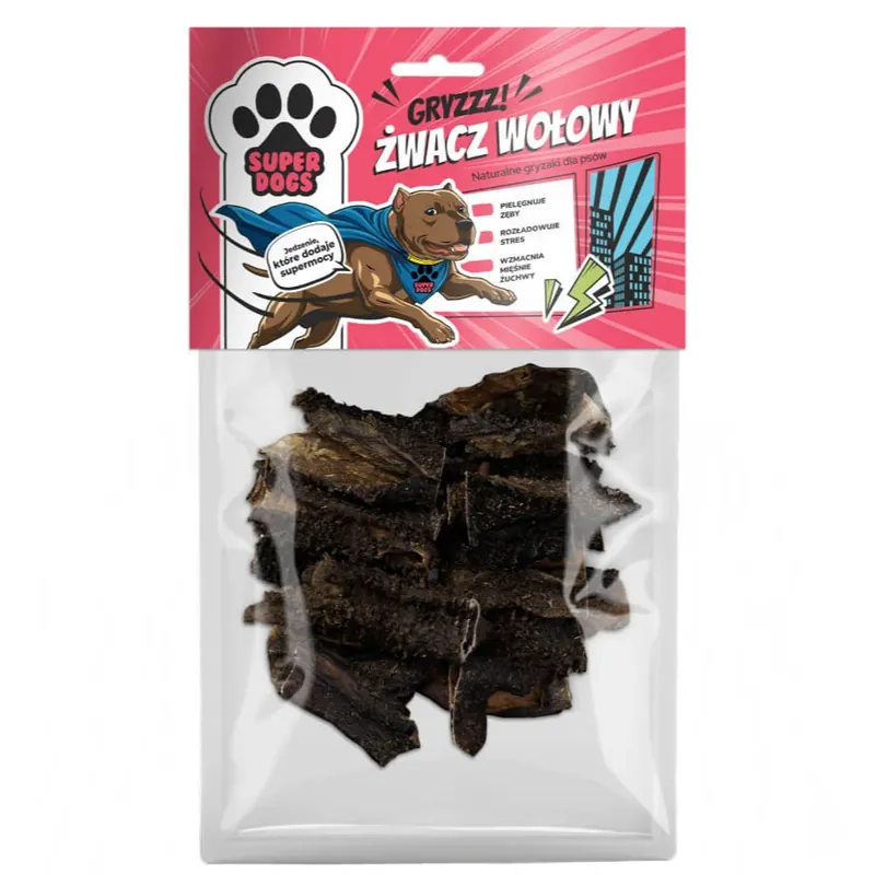 Zniżka Uniszki Superdogs Żwacz wołowy 100g Naturalny Przysmak Dla Psa