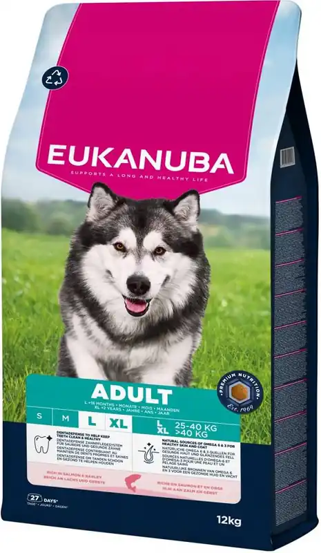 Tylko do końca tygodnia Eukanuba Adult Large&Giant Salmon&Barley Karma z łososiem dla psa 12kg