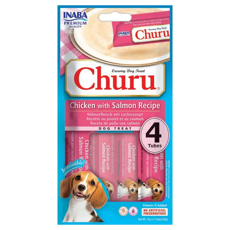 Ekspresowa dostawa Inaba Dog Churu Kurczak z Łososiem 4x14g Kremowy Przysmak Dla Psa