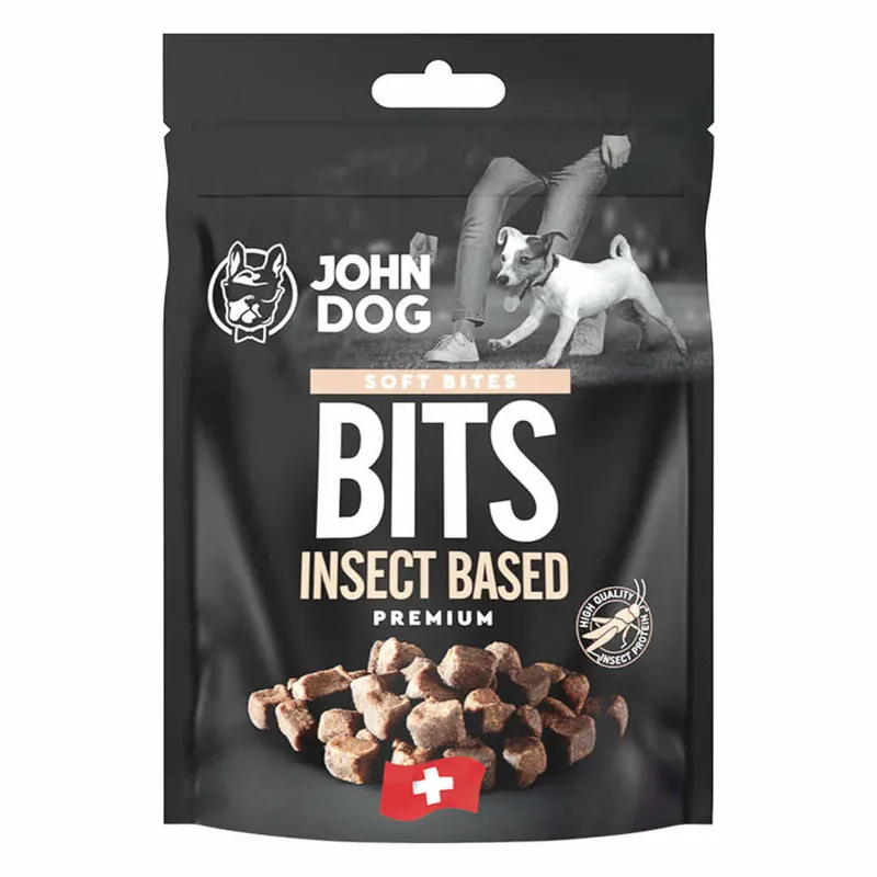 Darmowy zwrot John Dog Soft Bites Bits Insect 100g Przysmak Treningowy z Insektami Dla Psów Alergików