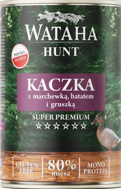 Nowy Wataha Hunt Adult Karma z kaczką z marchewką i batatami dla psa 400g