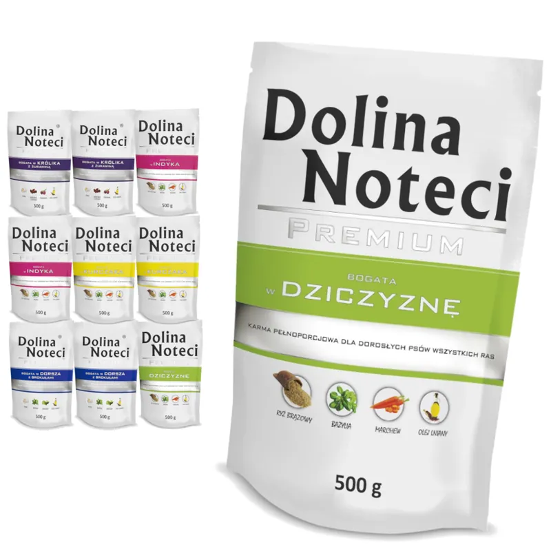 Promocja Dolina Noteci Premium Mix 5 Smaków Saszetki 10x500g Mokra Karma Dla Psa