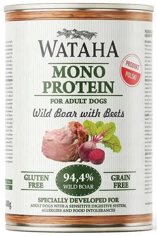 Łatwy zwrot Wataha Mono Protein Adult Boar&Beets Karma z dzikiem i burakami dla psa 400g