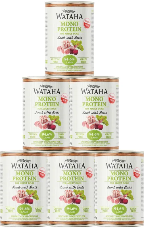 Łatwy zwrot Wataha Mono Protein Adult Lamb&Beets Karma z jagnięciną i burakiem dla psa 12x400g PAKIET