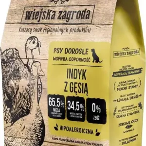 Cena promocyjna Wiejska Zagroda Karma z indykiem i gęsią dla psa 9kg