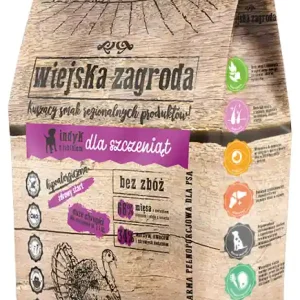Zniżka Wiejska Zagroda Karma z indykiem i jabłkiem dla szczeniaka 9kg