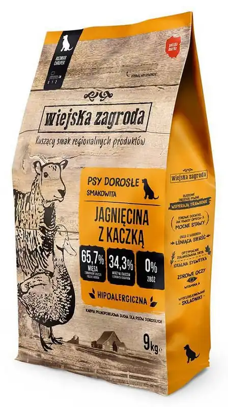 Oferta Wiejska Zagroda Karma z jagnięciną i kaczką dla psa 9kg
