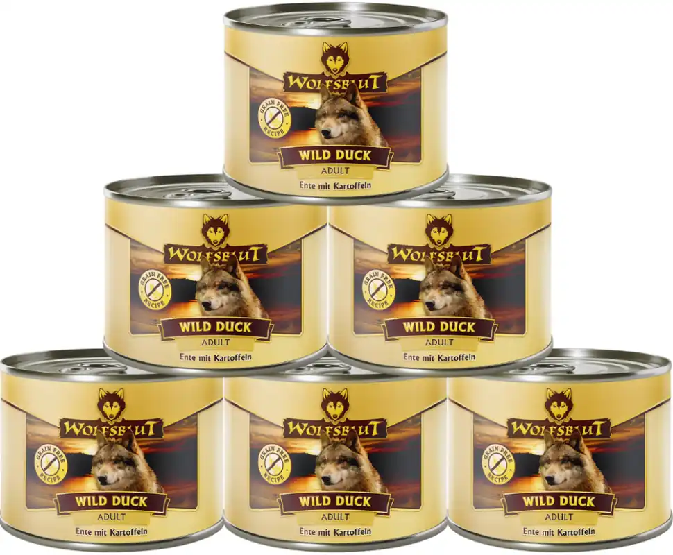 Szybka wysyłka Wolfsblut Wild Duck Karma z kaczką dla psa puszka 6x200g PAKIET
