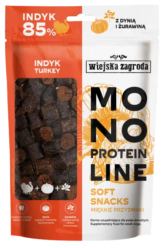 Rabat Wiejska Zagroda Monoprotein Soft Snacks Przysmak z indykiem dla psa 115g