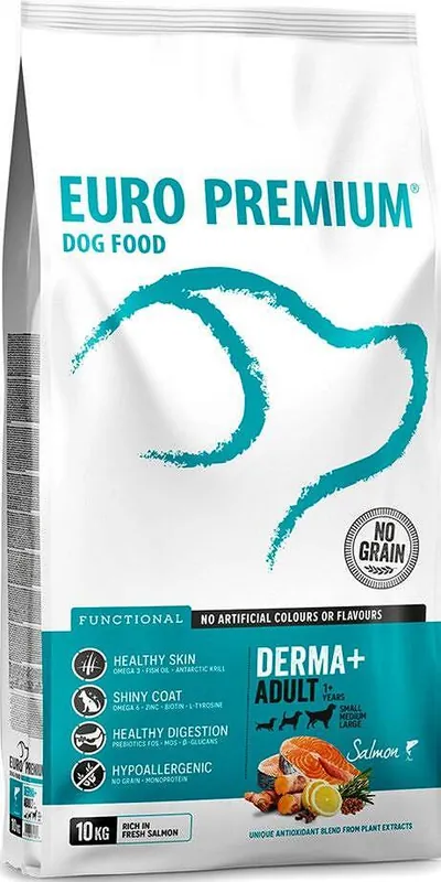 Wyjątkowa oferta Euro Premium Functional Adult Derma+ Karma z łososiem dla psa 10kg