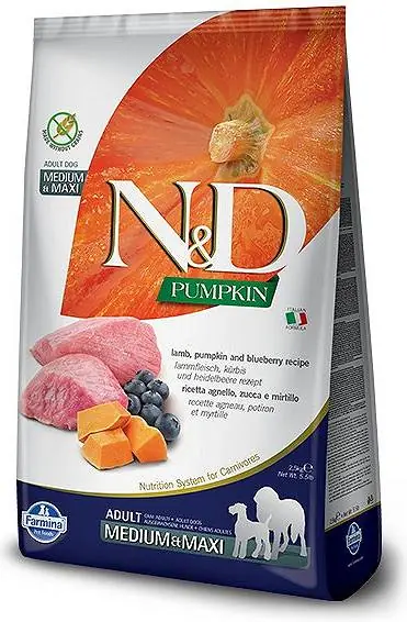 Szybka wysyłka Farmina N&D Pumpkin Adult Medium/Maxi Lamb&Blueberry Karma z jagnięciną dla psa 2x12kg TANI ZESTAW