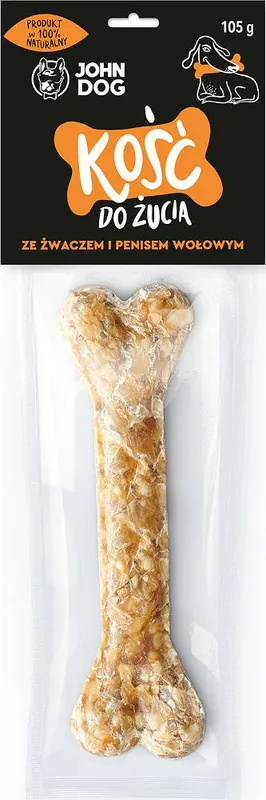 Dodaj do koszyka John Dog Kość do żucia ze żwaczem i penisem wołowym dla psa dł. 17cm