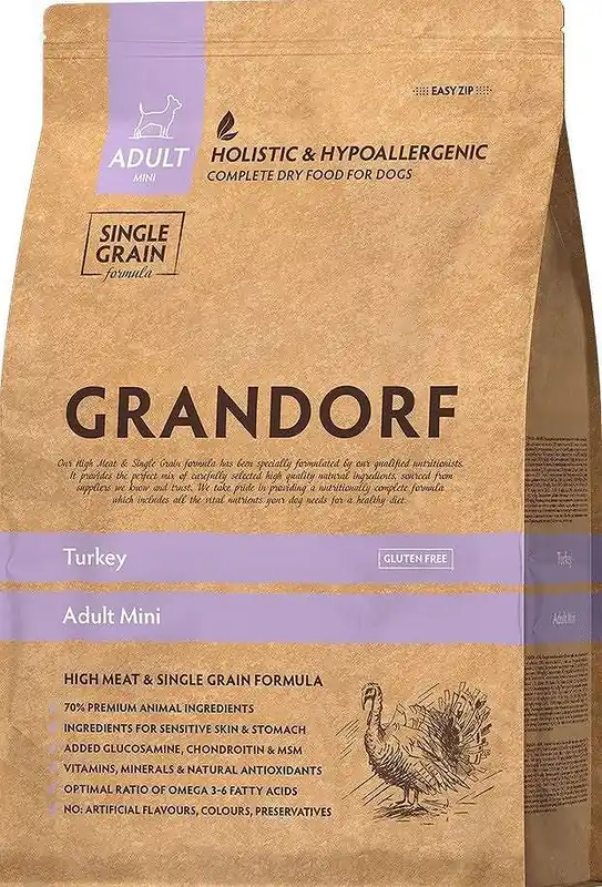 Tylko dziś Grandorf Adult Mini Turkey Karma z indykiem dla psa 3kg