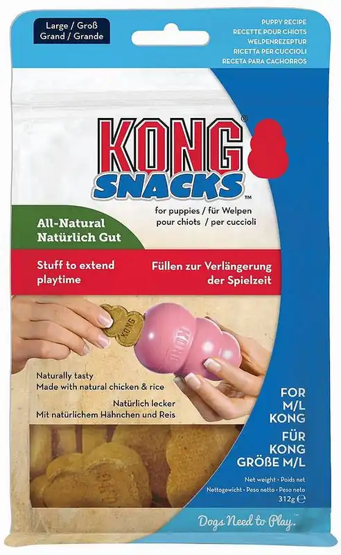 Najlepsza cena KONG Ciastka Snacks Puppy Large o smaku kurczaka z ryżem dla szczeniaka op. 312g XY1E