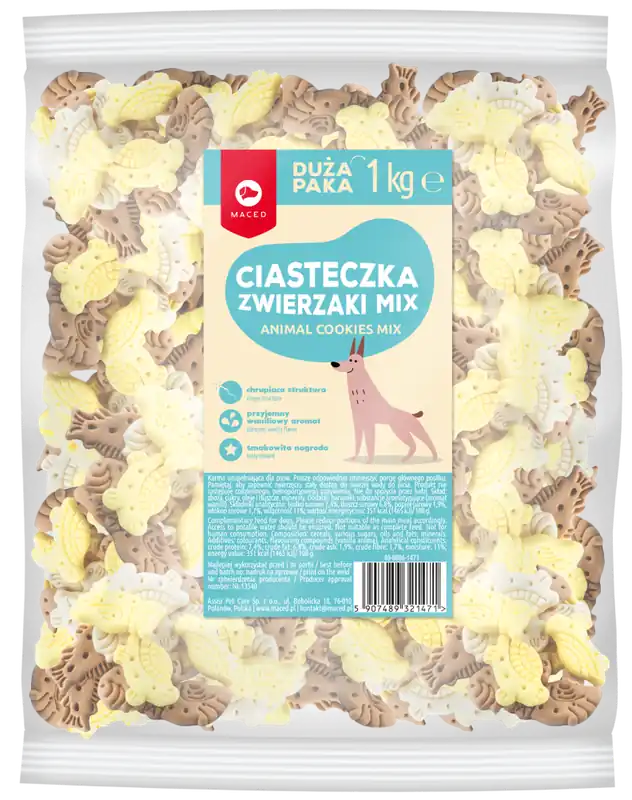 Maced Ciastka zwierzaki mix dla psa op. 1kg Bezpieczna płatność