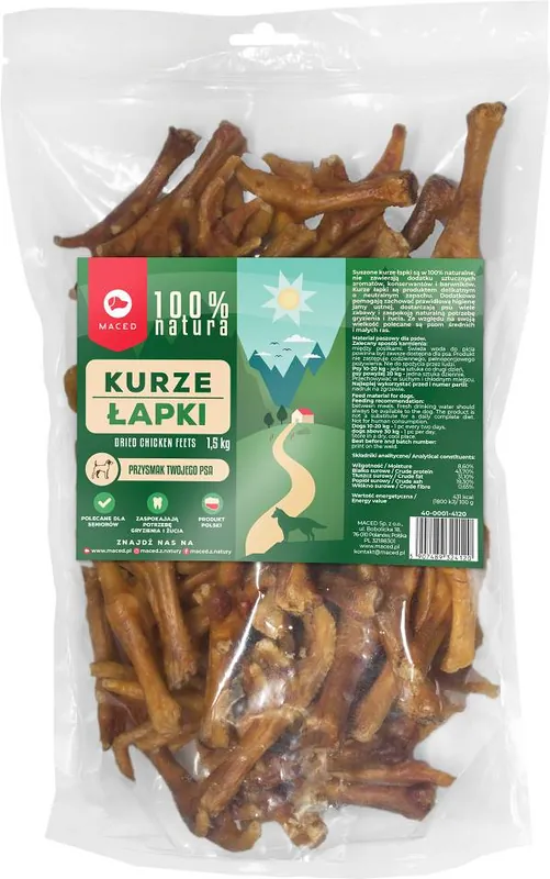 Maced Kurze łapki naturalne dla psa op. 1.5kg Wysoka jakość