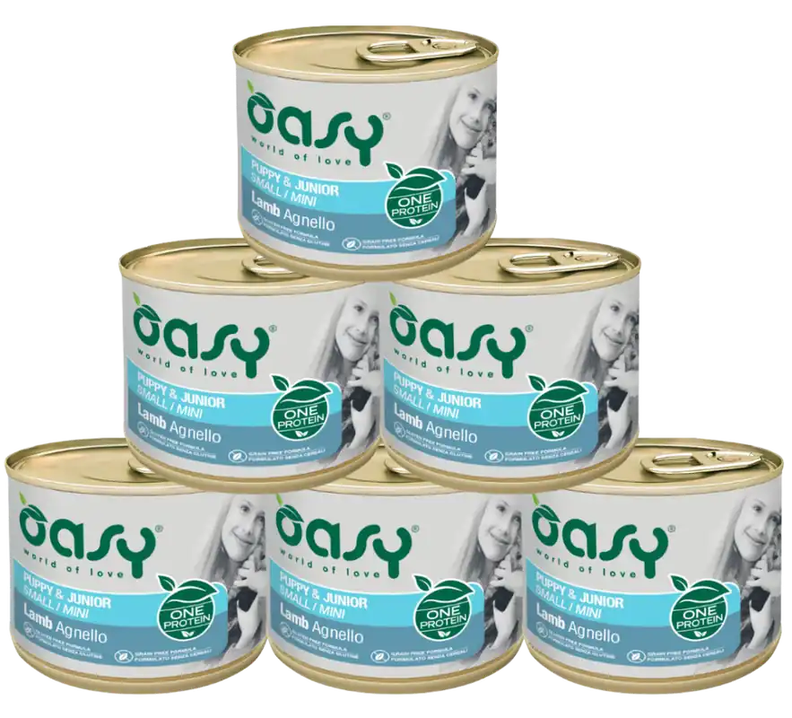 Hit cenowy Oasy One Protein Puppy Mini Lamb Karma z jagnięciną dla szczeniaka 24x200g PAKIET
