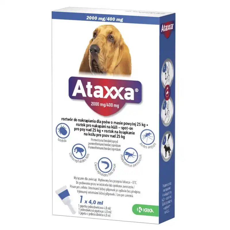 KRKA ATAXXA Roztwór do nakrapiania dla psów 25 - 40 kg (4 ml) - 1 pipeta Kup teraz