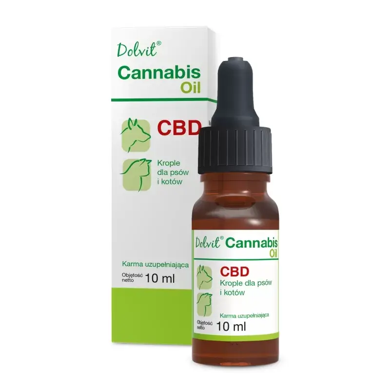 DOLFOS - Dolvit Cannabis Oil suplement dla psa i kota 10ml Bezpieczne zakupy