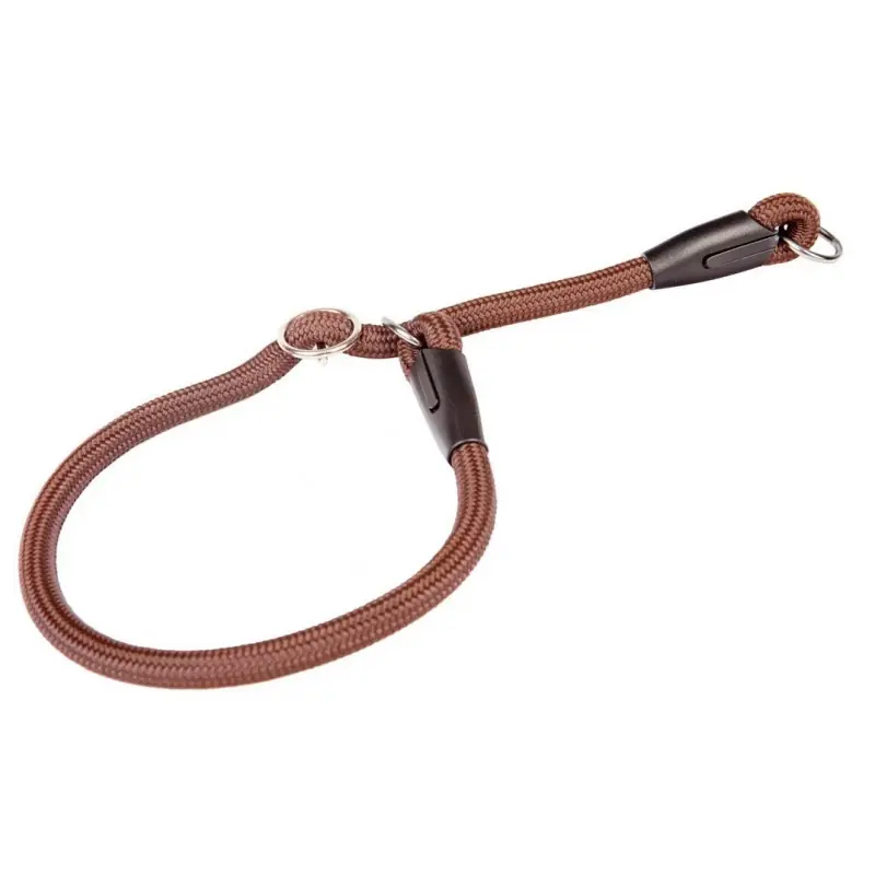 DINGO Obroża zaciagana z linki Snake (1,2 cm x dł. 55 cm) - brązowy Łatwy zwrot