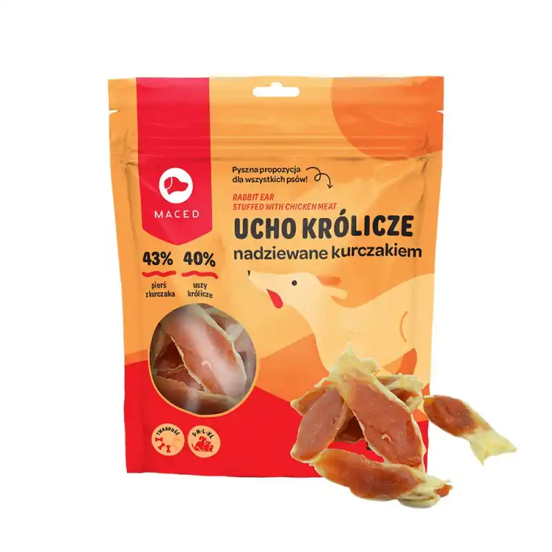 MACED Ucho królicze nadziewane kurczakiem 500g Oferta
