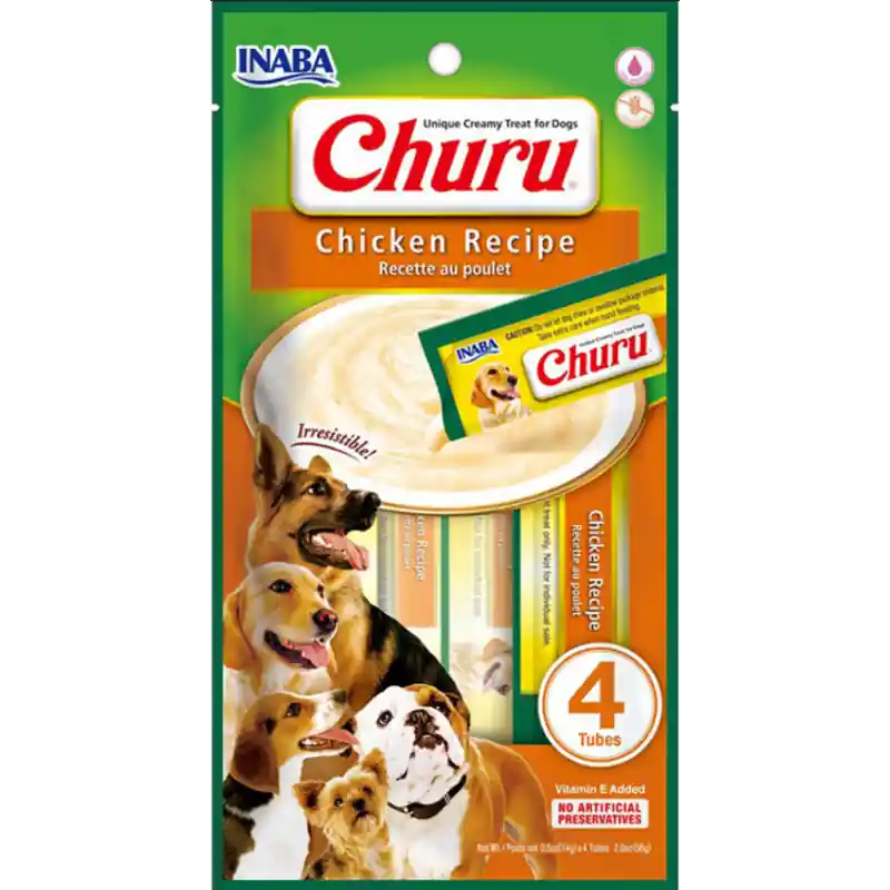 Rabat INABA Dog Churu 4P kremowe przekąski o smaku kurczaka 4x14g (56g)