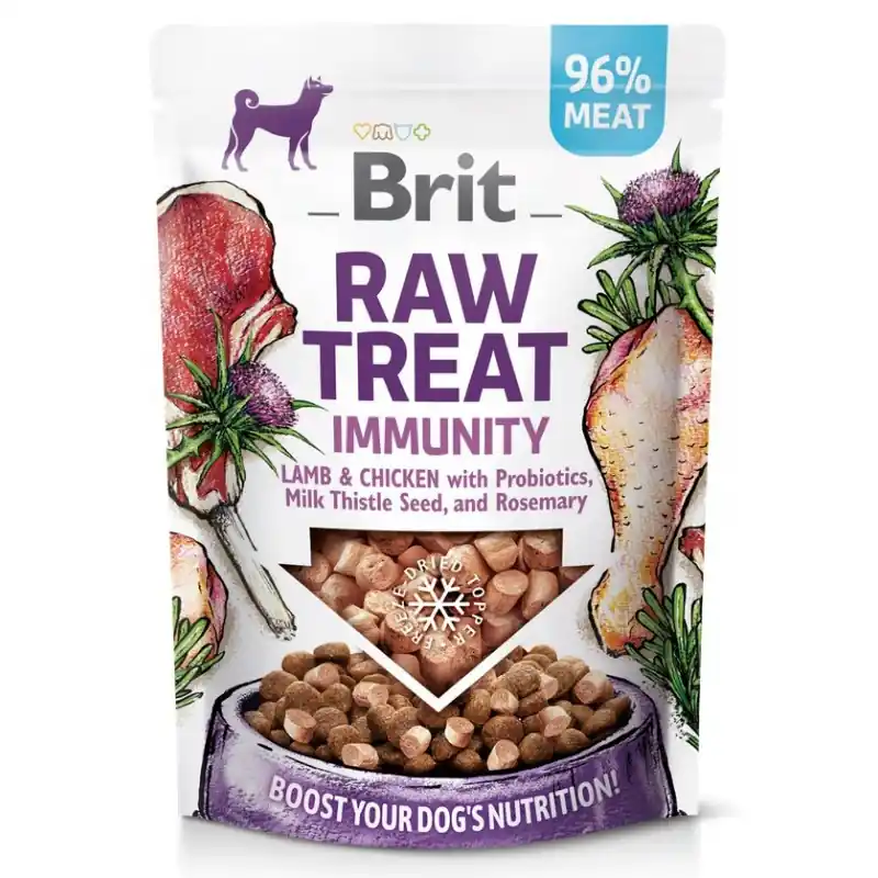 Popularny BRIT Raw Treat Immunity Lamb and Chicken with Probiotics, Milk Thistle Seed and Rosemary 40g
