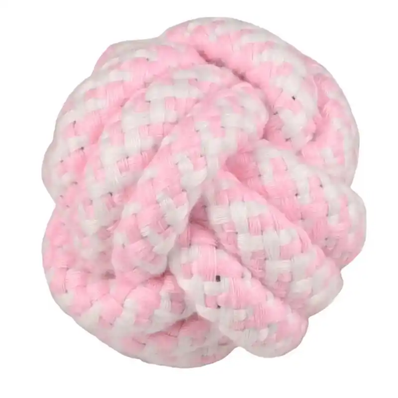 Nowy FLAMINGO Ivar Sznurowa kula 6 cm - biały/różowy