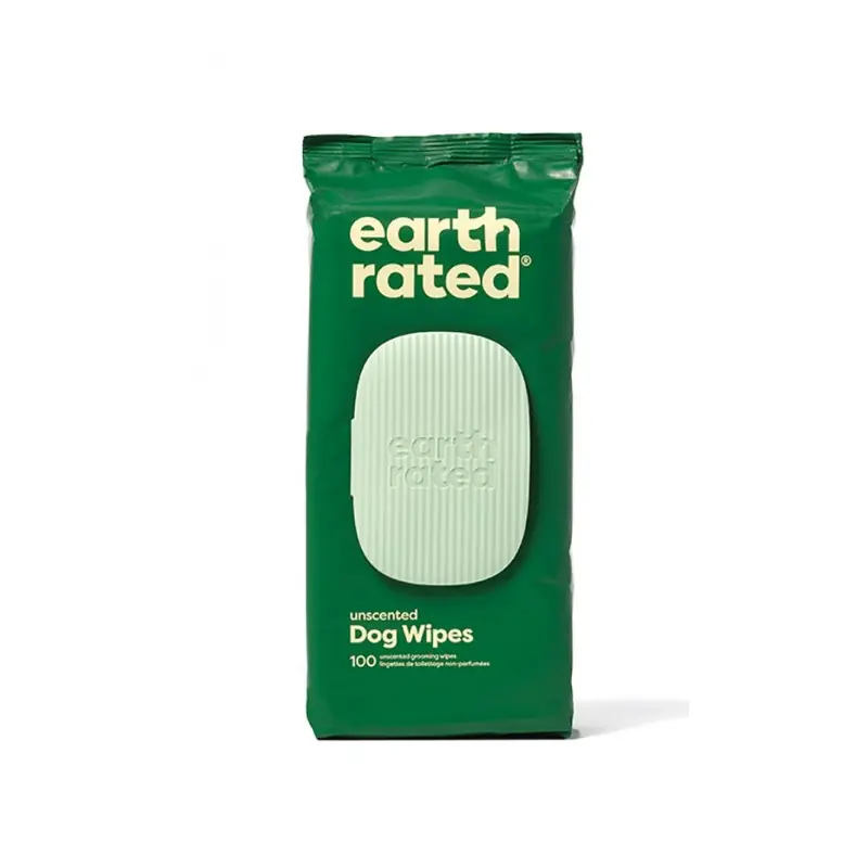 EARTH RATED Dog Wipes 100 szt. - bezzapachowe chusteczki kompostowalne Super okazja