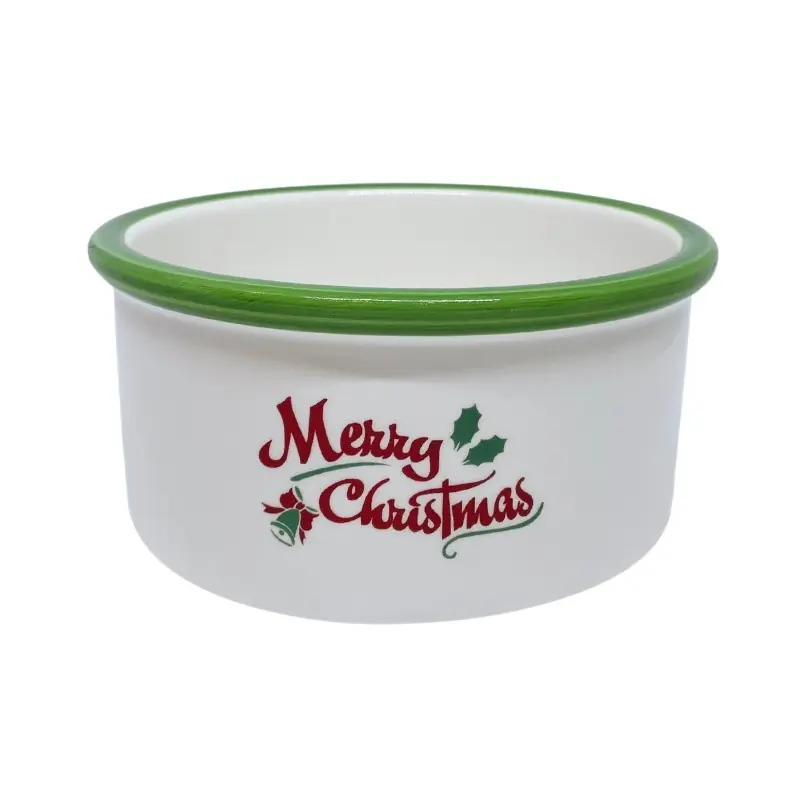 Rabat BARRY KING Miska ceramiczna dla psa Merry Christmas 16 x 6 cm - zielona