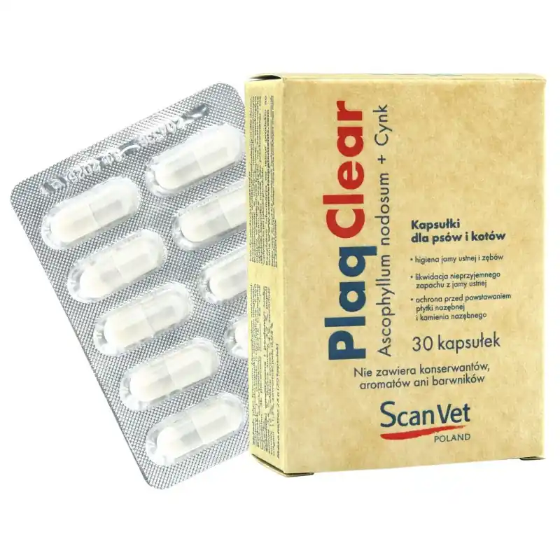 Wyjątkowa oferta SCANVET PlaqClear 30 kaps.
