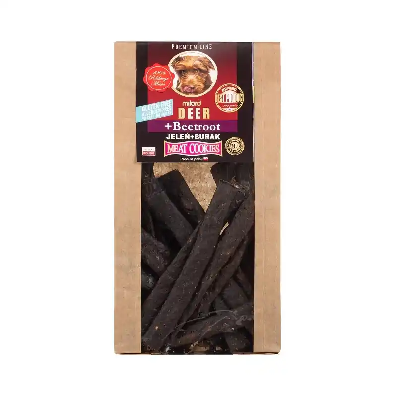 Bezpieczna płatność MILORD Meat Cookies - Suszone mięsne ciastka - Jeleń z Burakiem 80g