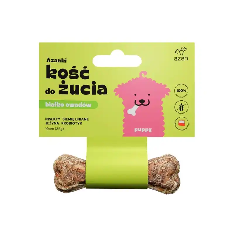 AZANKI Kość z insektami i probiotykiem PUPPY 10 cm Tylko do końca tygodnia