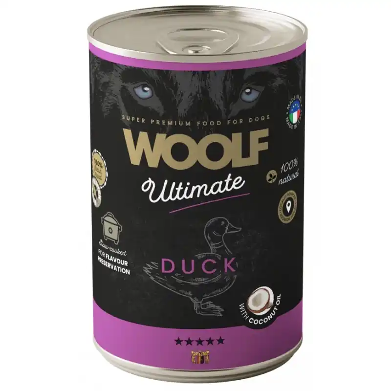 Bezpieczna płatność WOOLF Ultimate Dog Can Duck and Coconut Oil - kaczka z olejem kokosowym 400g