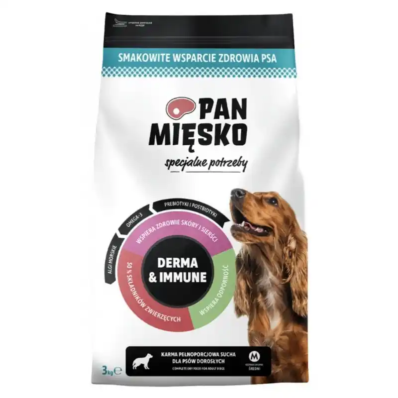 Ostatnie sztuki PAN MIĘSKO PIES Specjalne potrzeby Derma and Immune - rozmiar chrupek M