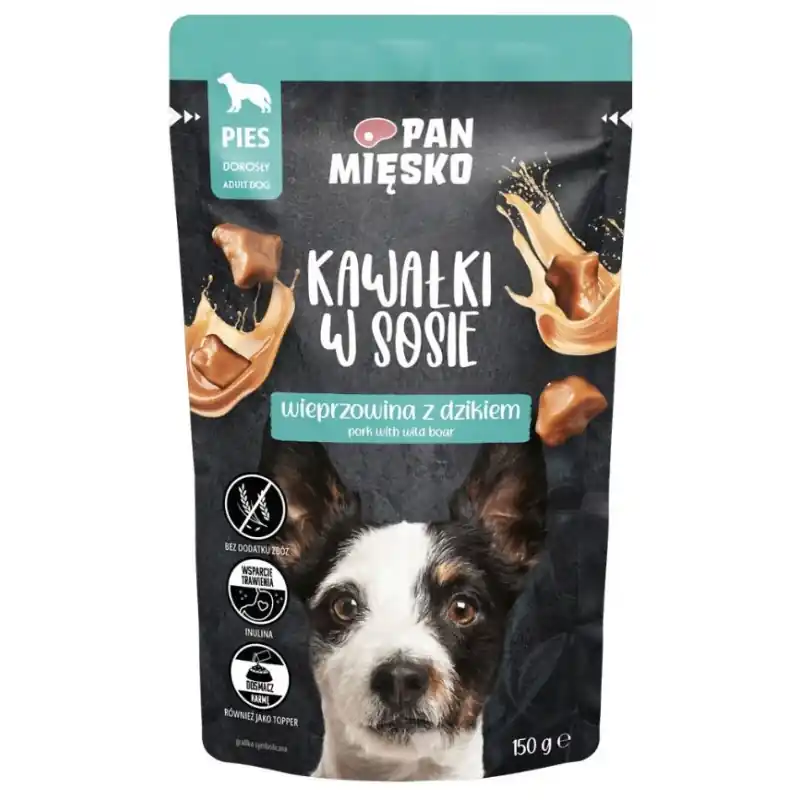 Hit cenowy PAN MIĘSKO PIES Kawałki w sosie Wieprzowina z dzikiem 150g