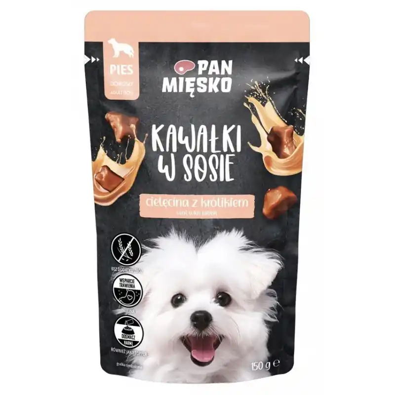 Tani PAN MIĘSKO PIES Kawałki w sosie Cielęcina z królikiem 150g
