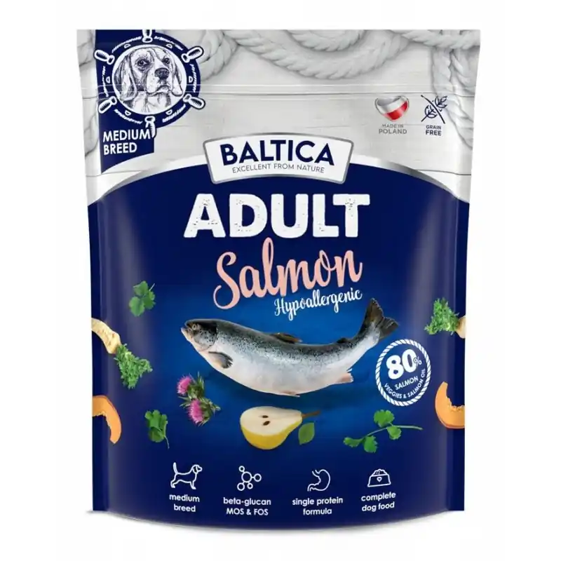 BALTICA EXCELLENT Adult Salmon Hypoallergenic - dla średnich ras 1kg Wybór klientów