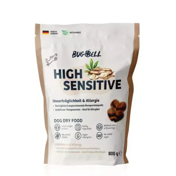 BugBell PIES HIGH SENSITIVE sucha 800g Super okazja