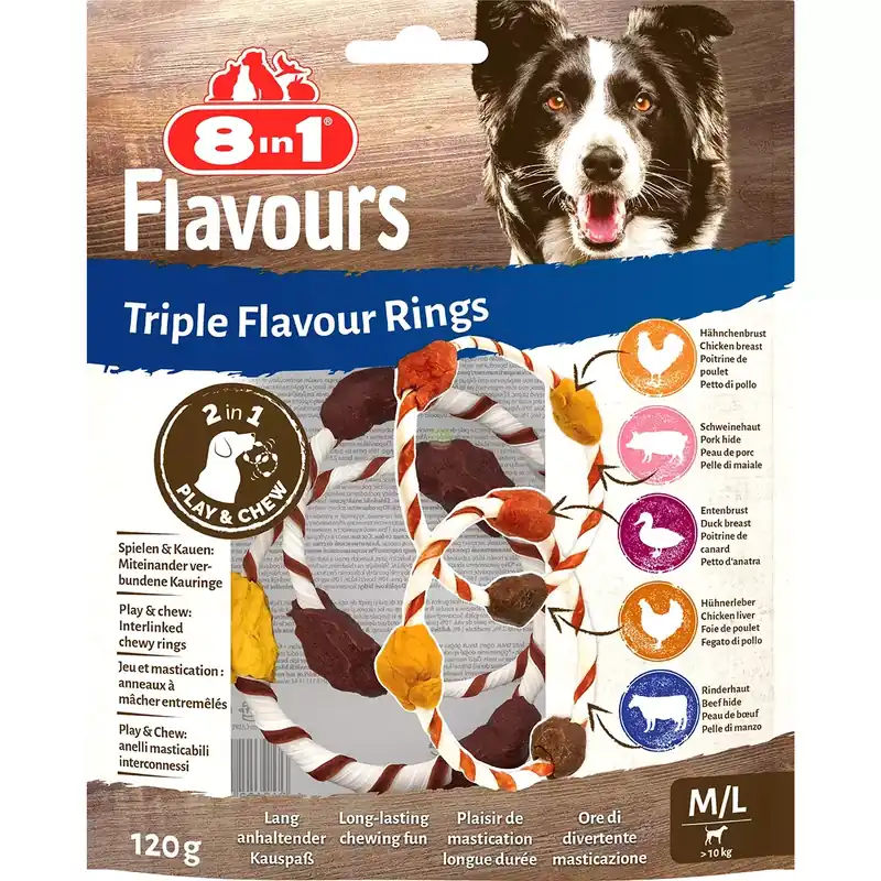 Szybka wysyłka 8in1 przysmak FLAVOURS Triple Flavour Rings M/L