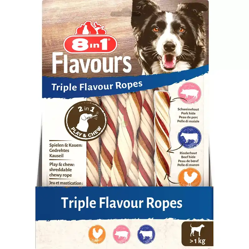 Najlepsza cena 8in1 przysmak FLAVOURS Triple Flavour Ropes