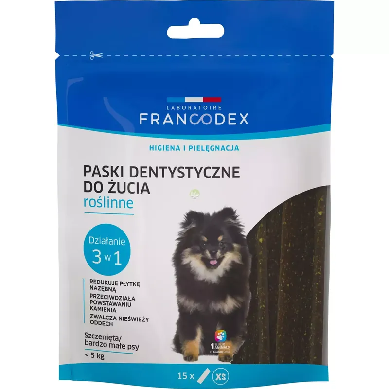 Kup online FRANCODEX Paski do gryzienia XS na brzydki zapach z pyska 114g 15szt.