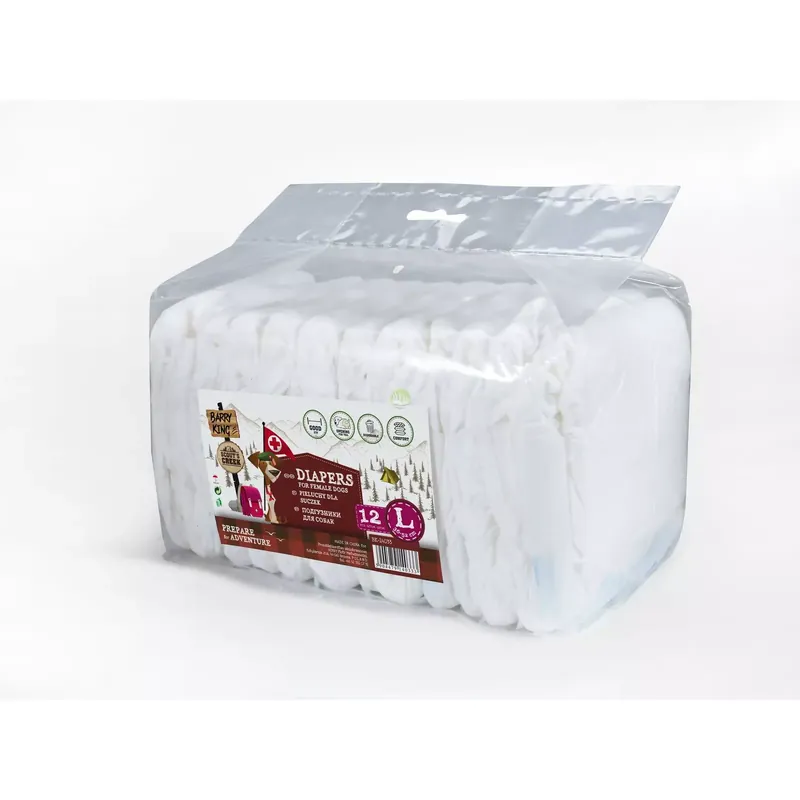 Wyprzedaż Pieluchy dla suczek, L, obwód pasa 36-52cm, 12szt.