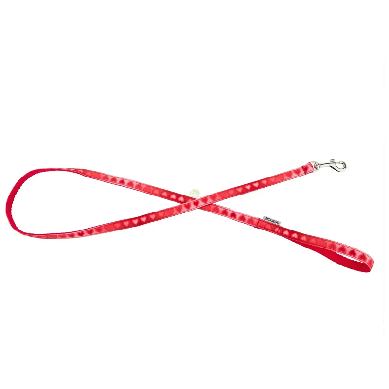 Smycz prosta Love Heart, 16mm/120cm, czerwona w serca Hit sprzedaży