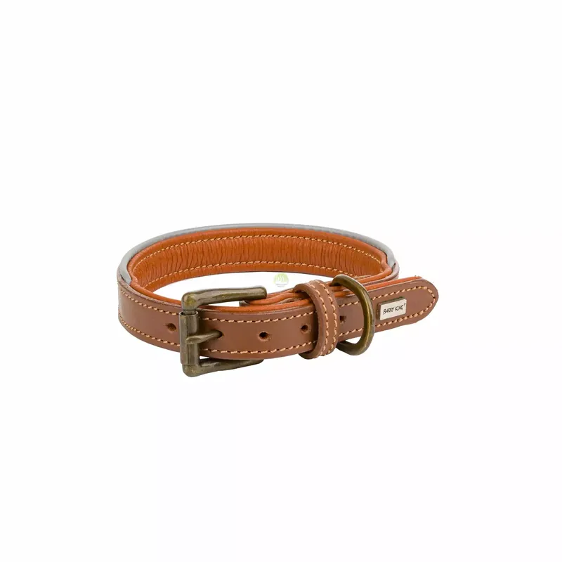 Wyjątkowa oferta Obroża skórzana, S 33-40cm/20mm, ciemny beż