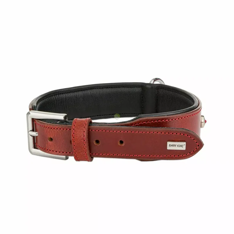 Obroża skórzana, XL 47-55cm/39mm, czerwony/czarny Ograniczona ilość