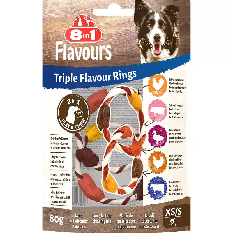 8IN1 przysmak FLAVOURS Triple Flavour Rings XS/S Okazja