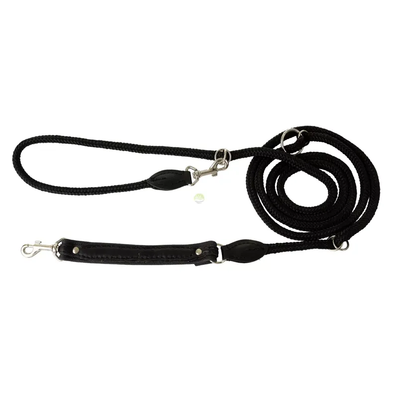 Smycz regulowana Skóra Łoś 20mm/6/220cm czarny Oferta czasowa