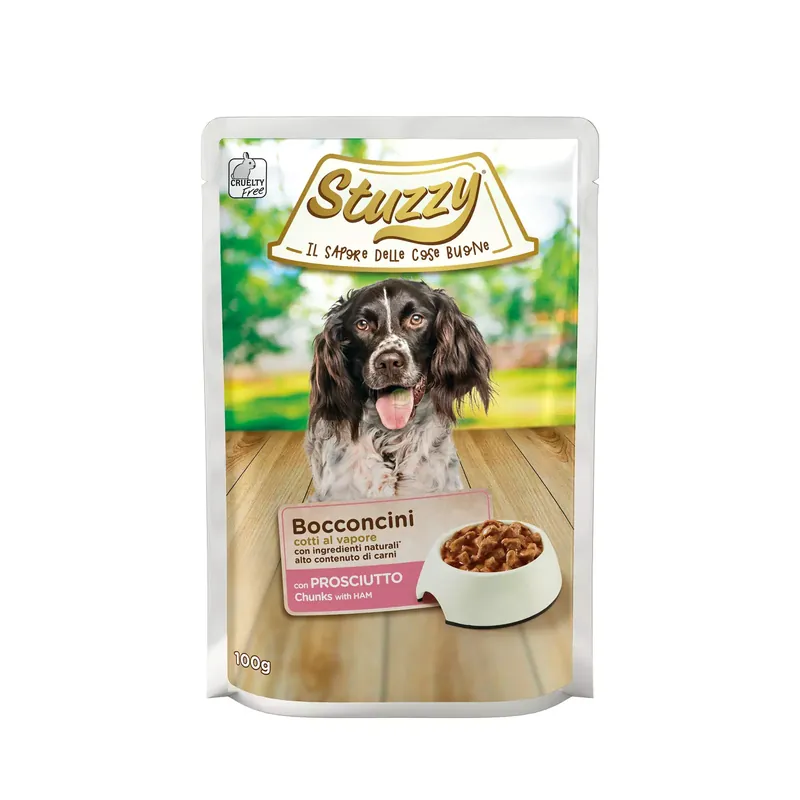 Bocconcini, karma mokra, dla psa, szynka kawałki, 100g, saszetka Ostatnie sztuki